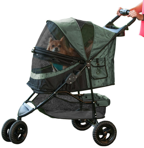 Image of No-Zip Pet Stroller- Pet Gear 3 Wheel Special Edition Pet Stroller- Comes In Chocolate, Orchid and Sage