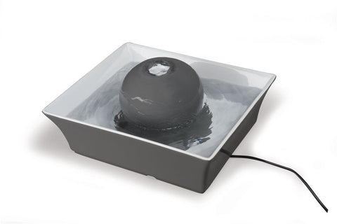 Image of DrinkWell Seascape Ceramic Pet Fountain- 70 oz.- Grey- For Dogs And Cats