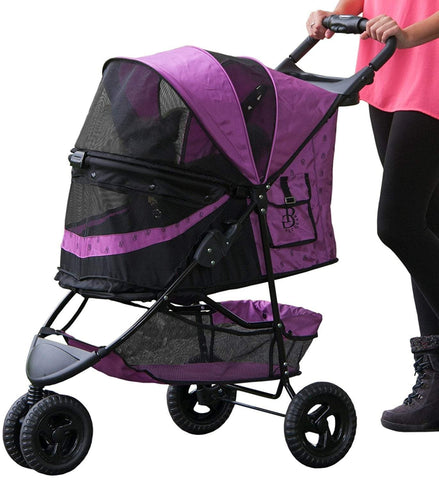 Image of No-Zip Pet Stroller- Pet Gear 3 Wheel Special Edition Pet Stroller- Comes In Chocolate, Orchid and Sage
