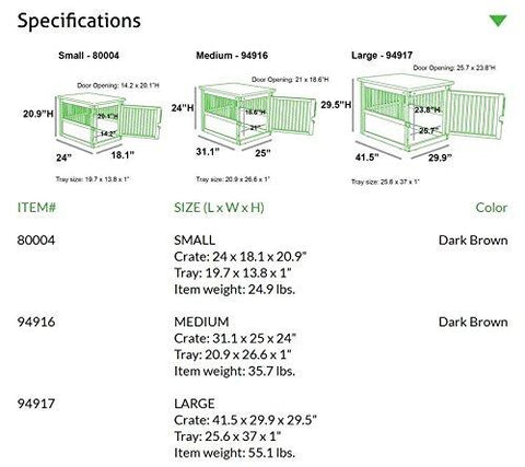 Image of Medium Wooden End Table Dog Crate, Dark Brown, Richell Dog Crate Kennel 94916
