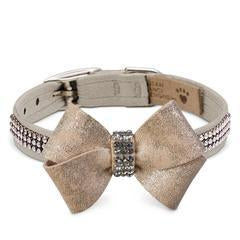 Image of Susan Lanci Designs Glitzerati Nouveau Bow 3 Row Giltmore Swarovski Crystal Collar