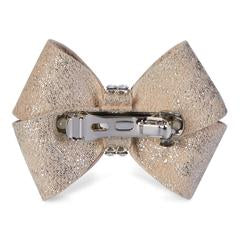 Image of Susan Lanci Designs Glitzerati Nouveau Bow Hair Bow-Single Champagne Glitzerati