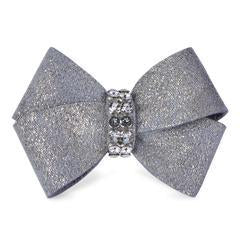 Image of Susan Lanci Designs Glitzerati Nouveau Bow Hair Bow-Single Platinum Glitzerati