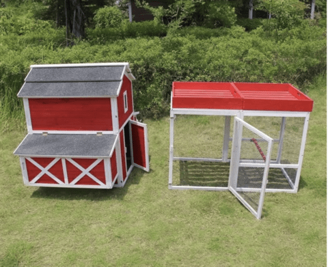 Merry Products & Garden Red Barn Chicken Coop with Roof Top Planter