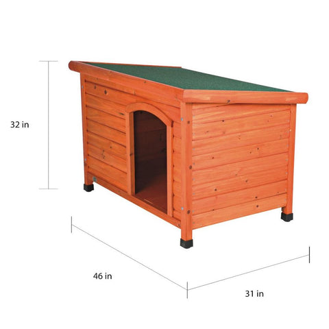 Image of Trixie Pet Natura Insulated Flat Roof Club Dog House Brown L