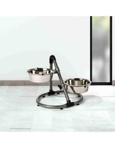 Image of Trixie Pet Adjustable, Elevated Dog Bowls, Stainless Steel, Height to 15 in