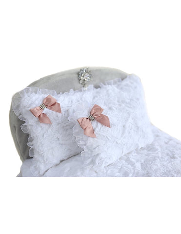 Image of Luxurious Lace & Satin Ribbon Dog Bed- "Enchanted Nights" Collection