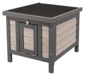 Image of Trixie Pet Natura Insulated Small Cat Home, Grey/Beige