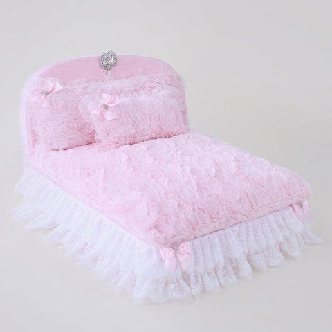 Image of Luxurious Lace & Satin Ribbon Dog Bed- "Enchanted Nights" Collection