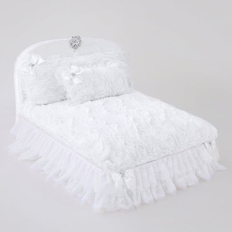 Image of Luxurious Lace & Satin Ribbon Dog Bed- "Enchanted Nights" Collection