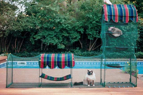 Image of Kittywalk Cat Mesh Outdoor Playpen Tower With Cat Run