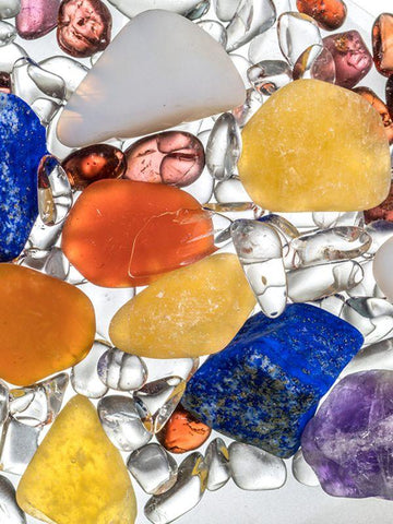 Image of Stainless Steel Glass GemWater Dispenser Fountain Decanter With Ayurveda Gem Vial,Faucet, Stainless Steel Lid & Glass Stand