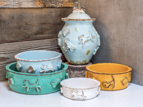 Image of Carmel Ceramica Dog Food/Water Bowl