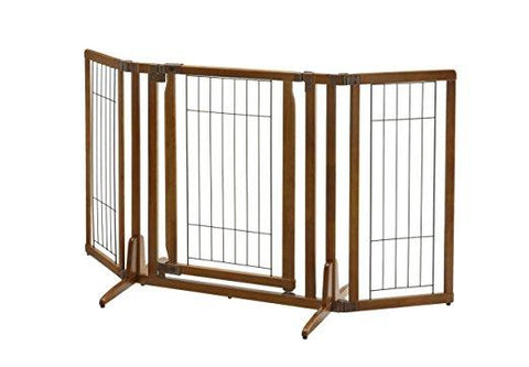 Image of Freestanding Dog Pet Gate With Door - Richell Premium Plus