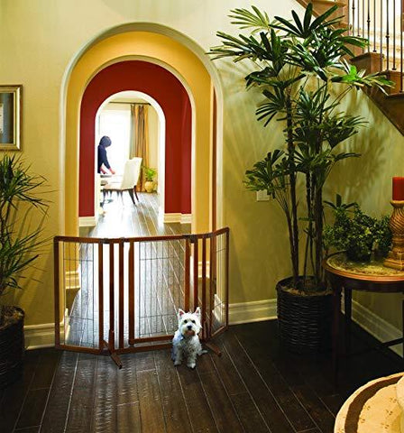 Image of Freestanding Dog Pet Gate With Door - Richell Premium Plus