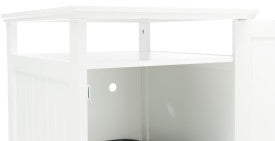 Image of Trixie Pet Standard Wood Litter Box Enclosure with Top Shelf, White