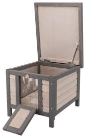 Image of Trixie Pet Natura Insulated Small Cat Home, Grey/Beige