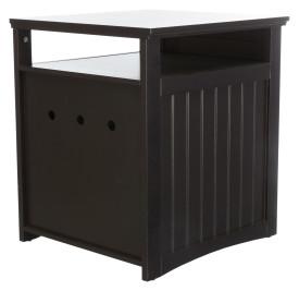 Image of Trixie Pet Standard Wood Litter Box Enclosure with Top Shelf, Brown
