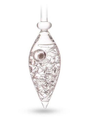 Image of Stainless Steel Glass Diamonds GemWater Dispenser Fountain Decanter With Ayurvedic Healing Gem Vial,Faucet, Stainless Steel Lid & Glass Stand