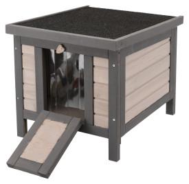 Image of Trixie Pet Natura Insulated Small Cat Home, Grey/Beige