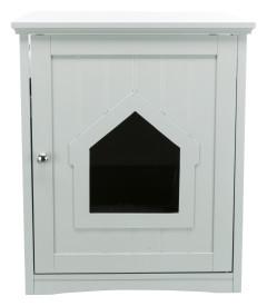 Image of Trixie Pet Standard Wood Litter Box Enclosure with Top Shelf, Gray
