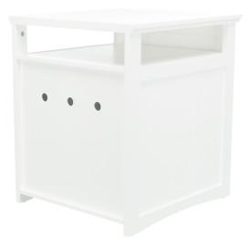 Image of Trixie Pet Standard Wood Litter Box Enclosure with Top Shelf, White