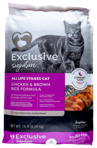 Image of Purina Exclusive Signature Cat Food, Chicken/Brown Rice