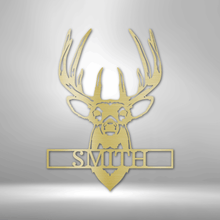 Personalized Buck Mount Monogram - Custom Steel Sign - Wedding- Birthday- Mother's Day- Father's Day-Cabin-Cottage Sign