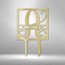 Personalized Square Stake Monogram - Steel Sign
