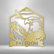 Personalized Bald Eagle Mountains Monogram -Custom Steel Sign- For Him Birthday- Father's Day Gift