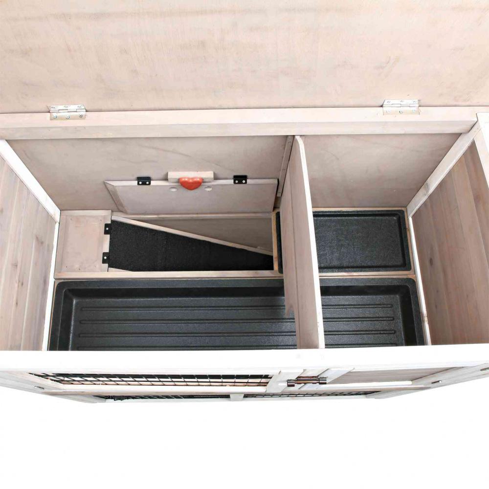 Trixie Natura Small Animal Hutch with Sloped Roof And Outdoor Run