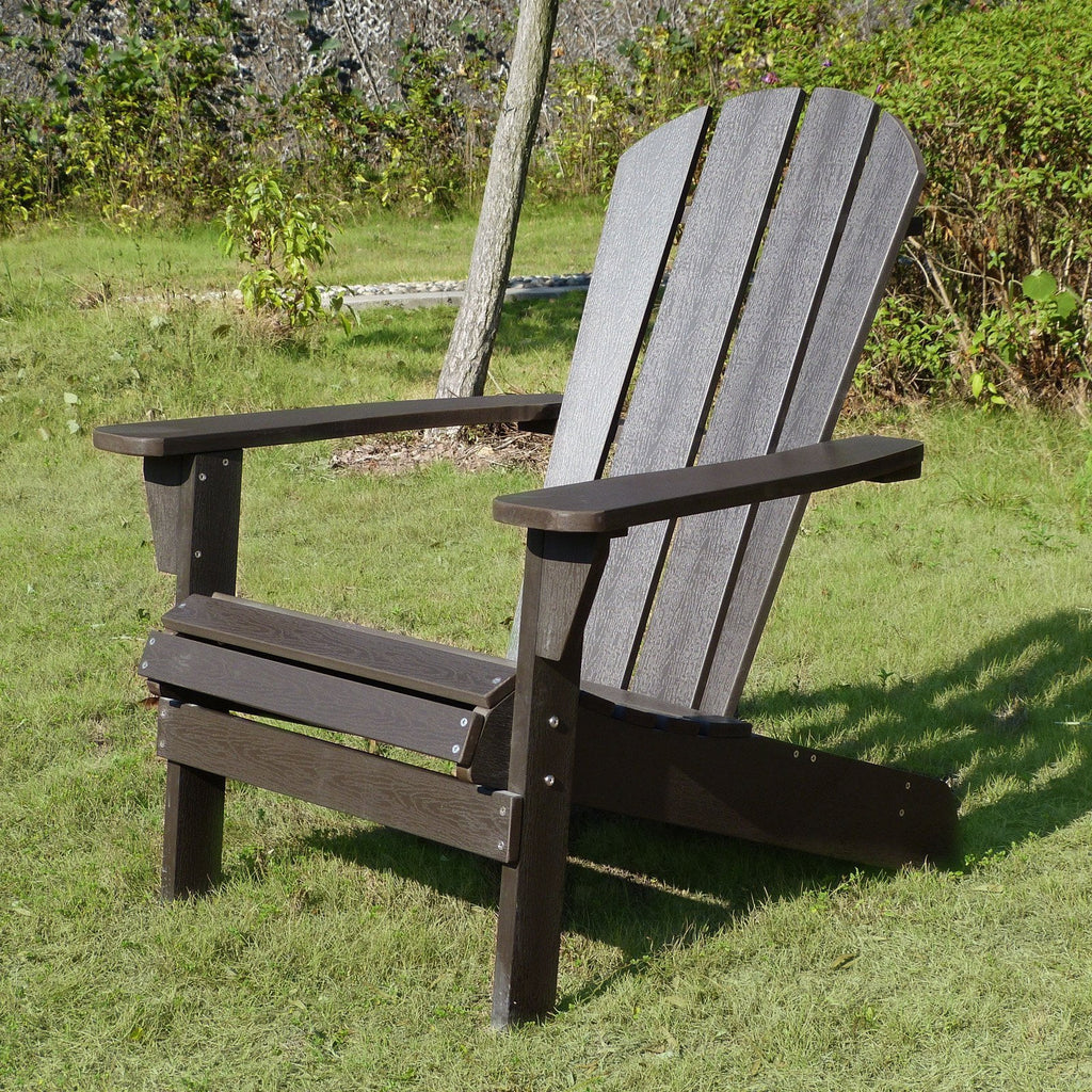 Merry Pet Lakeside Faux Wood Relaxed Adirondack Chair, Espresso