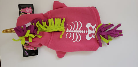 Image of Pink Skeleton Unicorn Hoody Pet Costume