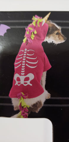 Image of Pink Skeleton Unicorn Hoody Pet Costume