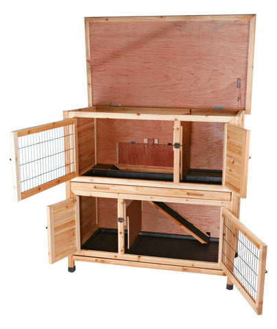 Image of Trixie Pet Products 2 Story Rabbit Hutch with Insulation