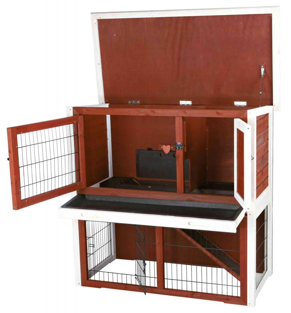 Trixie Natura Small Animal Hutch with Sloped Roof And Outdoor Run