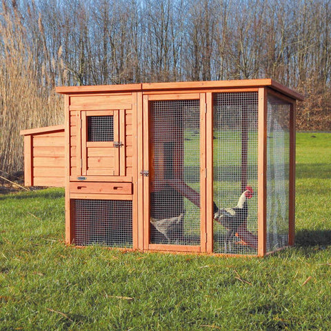 Image of Trixie Natura Chicken Coop 2-Story with Ramp and Outdoor Run
