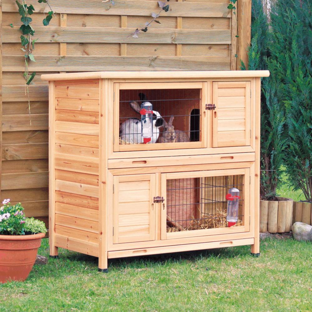 Trixie Pet Products 2 Story Rabbit Hutch with Insulation