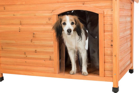 Image of Trixie Pet Natura Insulated Flat Roof Club Dog House Brown L