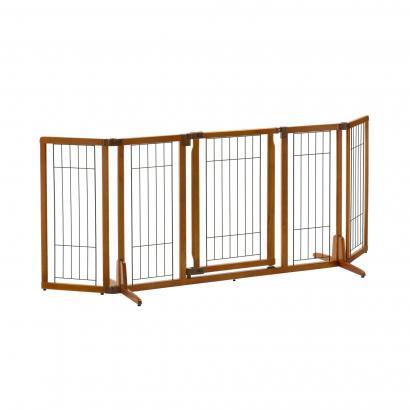 Image of Richell Wide Premium Plus Freestanding Pet Gate For Dogs 84" Wide