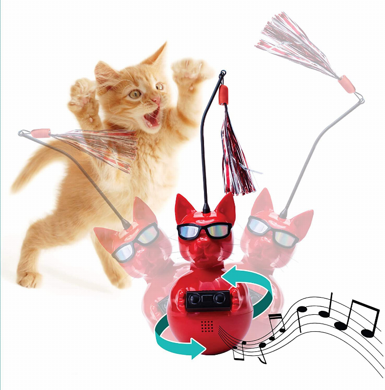 Penn-Plax Dj Whiskerz Wireless Speaker Dancing Cat Toy with Catnip  Fun and Entertaining for Your Cat