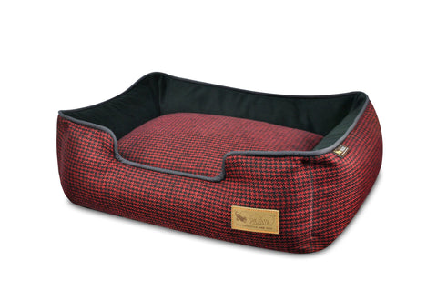 Houndstooth Lounge Bed - Red
