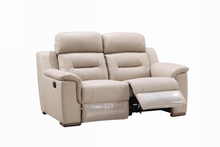 67'' X 41''  X 41'' Modern Beige Leather Loveseat