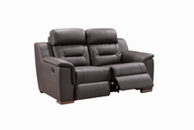 67'' X 41''  X 41'' Modern Brown Leather Loveseat