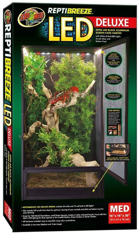 Image of Zoo Med ReptiBreeze LED Deluxe Open Air Aluminum Screen Cage