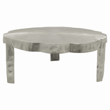 Plutus Brands Metal Table Round in Silver Metal