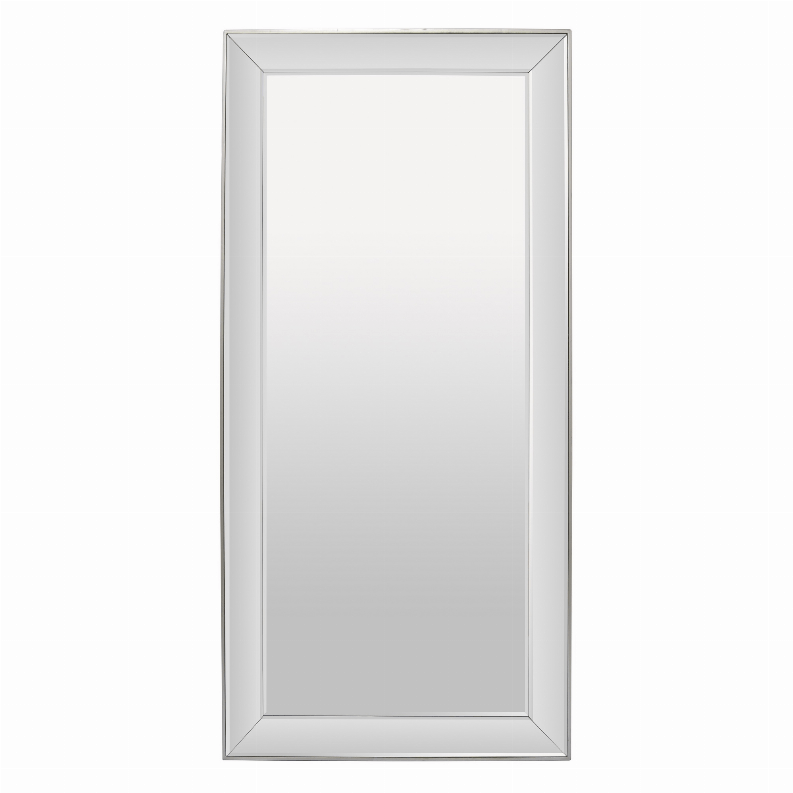 Plutus Brands Wood Mirror in Silver Wood