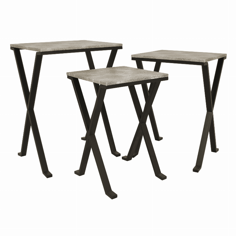 Plutus Brands Metal Plant Stand Set of 3 in Gray Metal