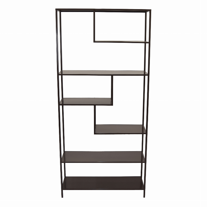 Plutus Brands Metal Shelving Unit - Brown in Brown Metal