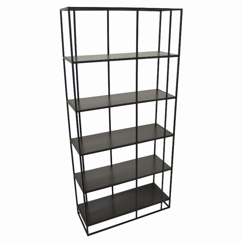 Plutus Brands Metal Shelving Unit in Black Metal